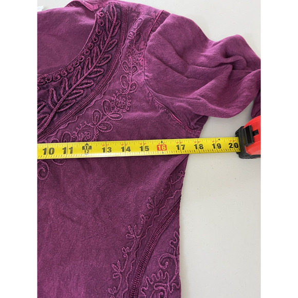 Boho Renaissance Inspired Peasant Tunic Top XL Cottagecore Folk Festival Artsy - Picture 14 of 15